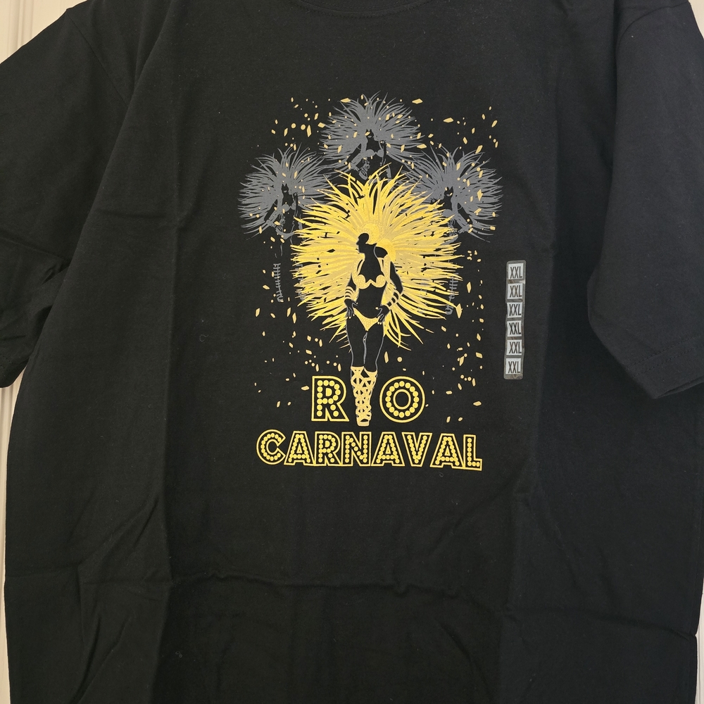 Black and Yellow Rio Carnaval Short Sleeve Tee